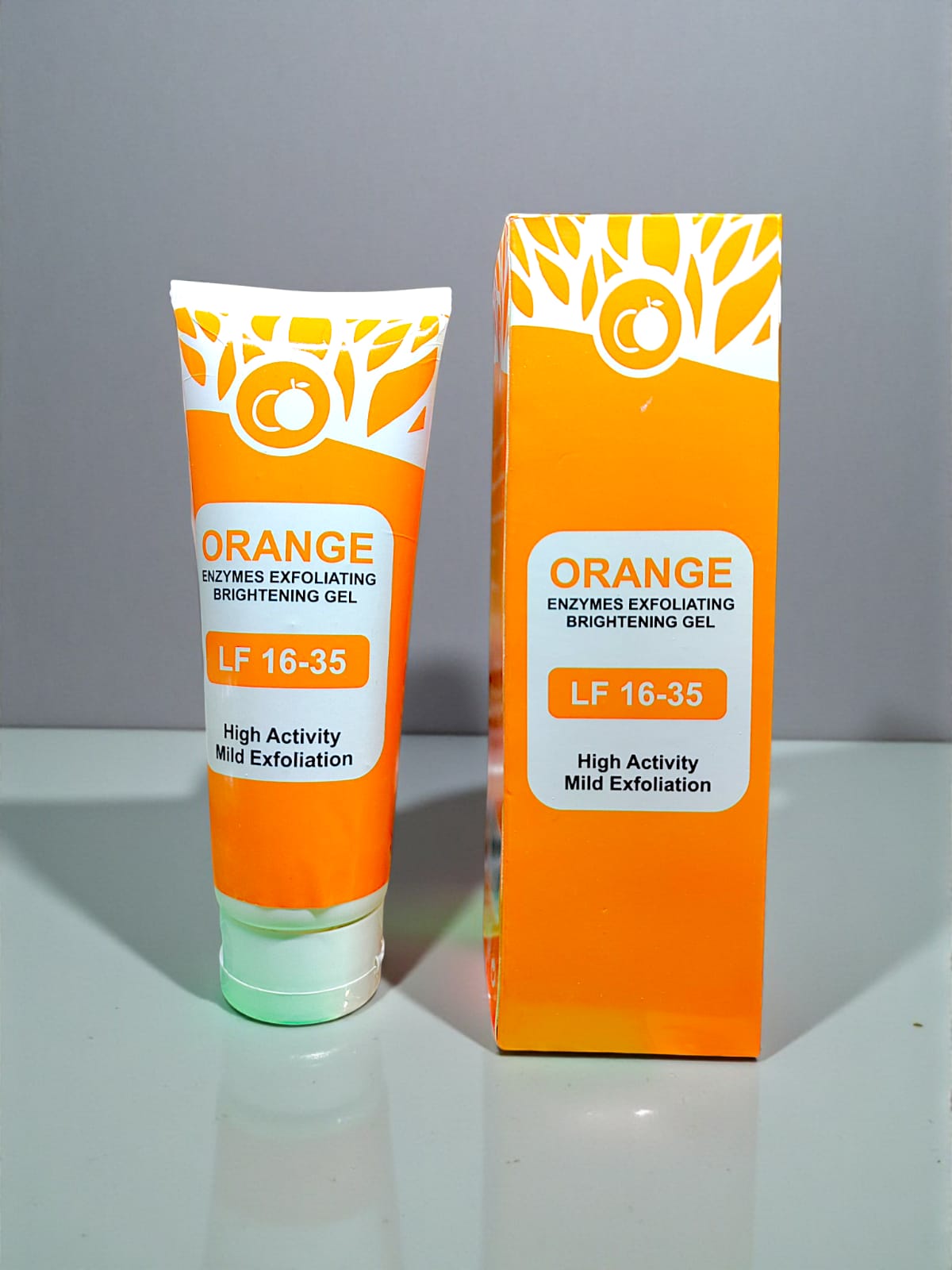 GEGEMOON Orange Enzyme Exfoliating Gel, Brightening Facial Scrub for Deep Cleansing
