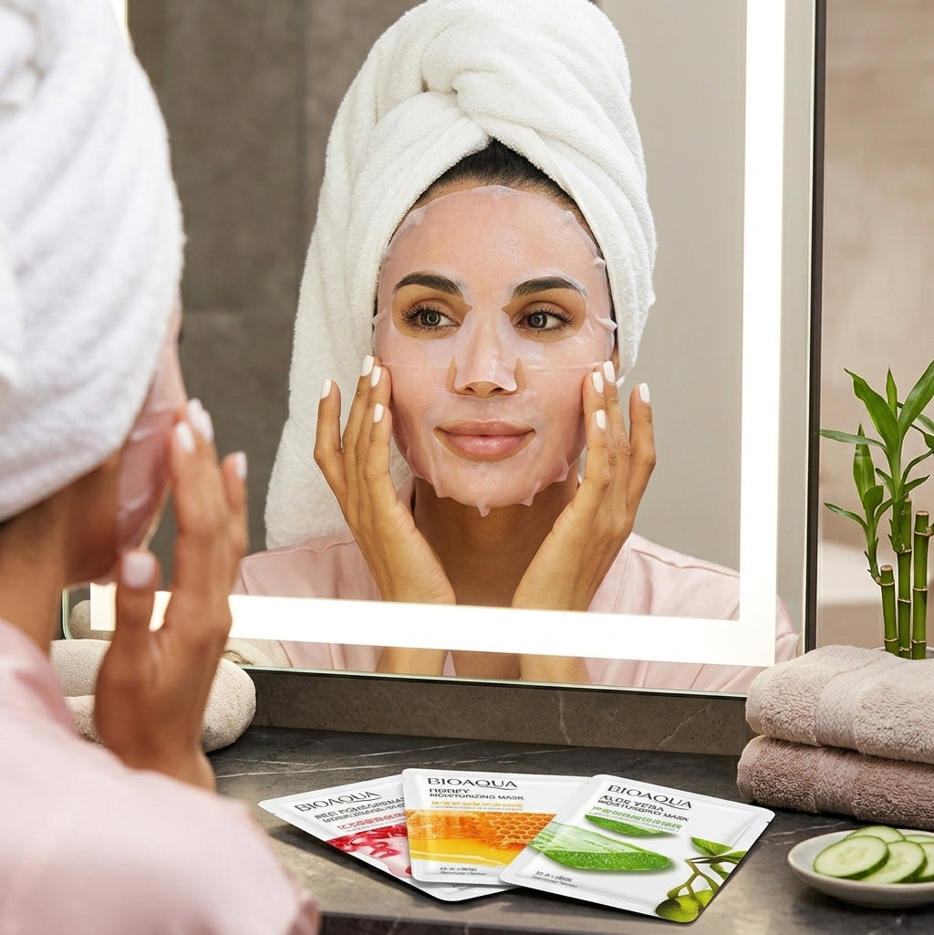Bioaqua Whitening Face Sheet Mask Set of 6 - Hydrating & Skin Brightening