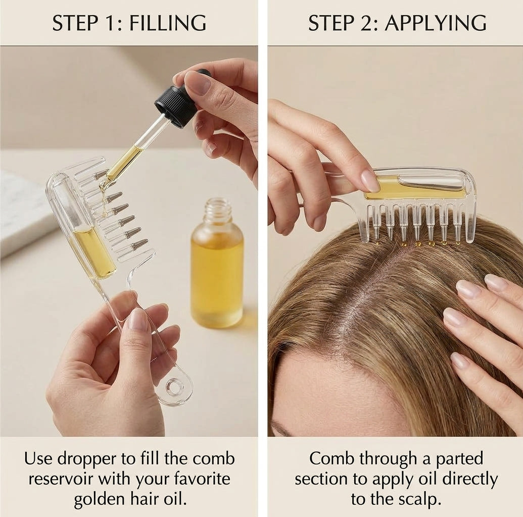 Clear Scalp Applicator Comb for Hair Growth & Oil Treatment