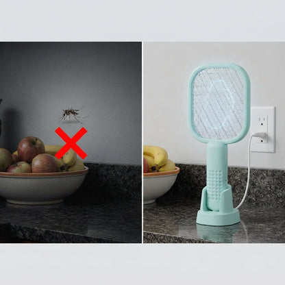 Portable USB Rechargeable Electric Mosquito Zapper & Bug Swatter with Safety Mesh
