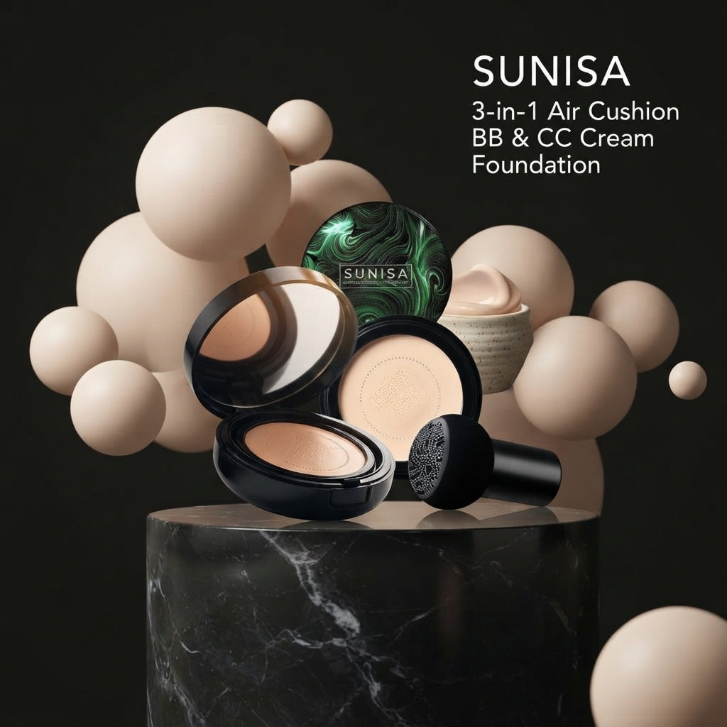 Sunisa 3-in-1 Air Cushion BB & CC Cream Foundation - For Females