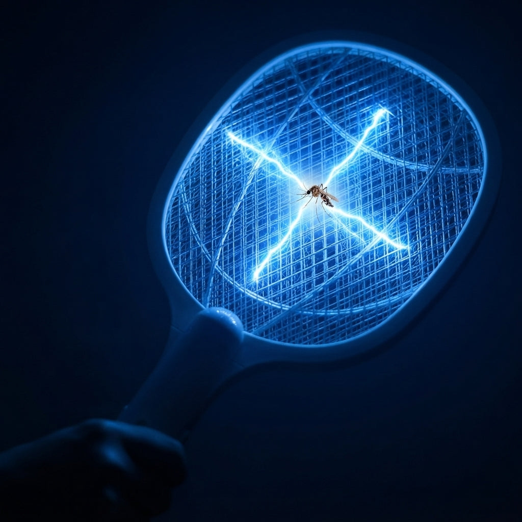 Rechargeable Mosquito Killer Racket with Base & LED Light | Electric Bug Zapper