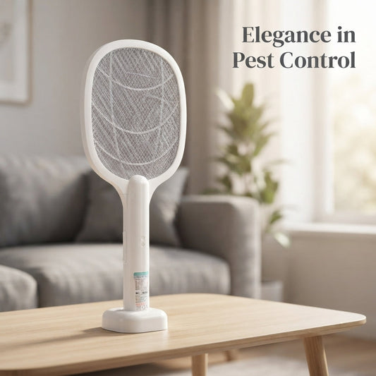 Rechargeable Mosquito Killer Racket with Base & LED Light | Electric Bug Zapper