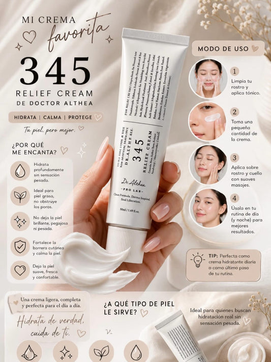 Dr. Althea 345 Relief Cream | Korean Moisturizing Face Cream | Hydrating & Soothing Skin Care Cream